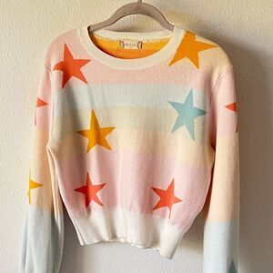 Altar'd State Multicolor Star Sweater Chic Women’s boutique top small designer